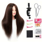 Realistic Mannequin Head With Synthetic Hair Versatile Beauty Training Aid For Hairstylist Makeup Practice Headdoll With Stand