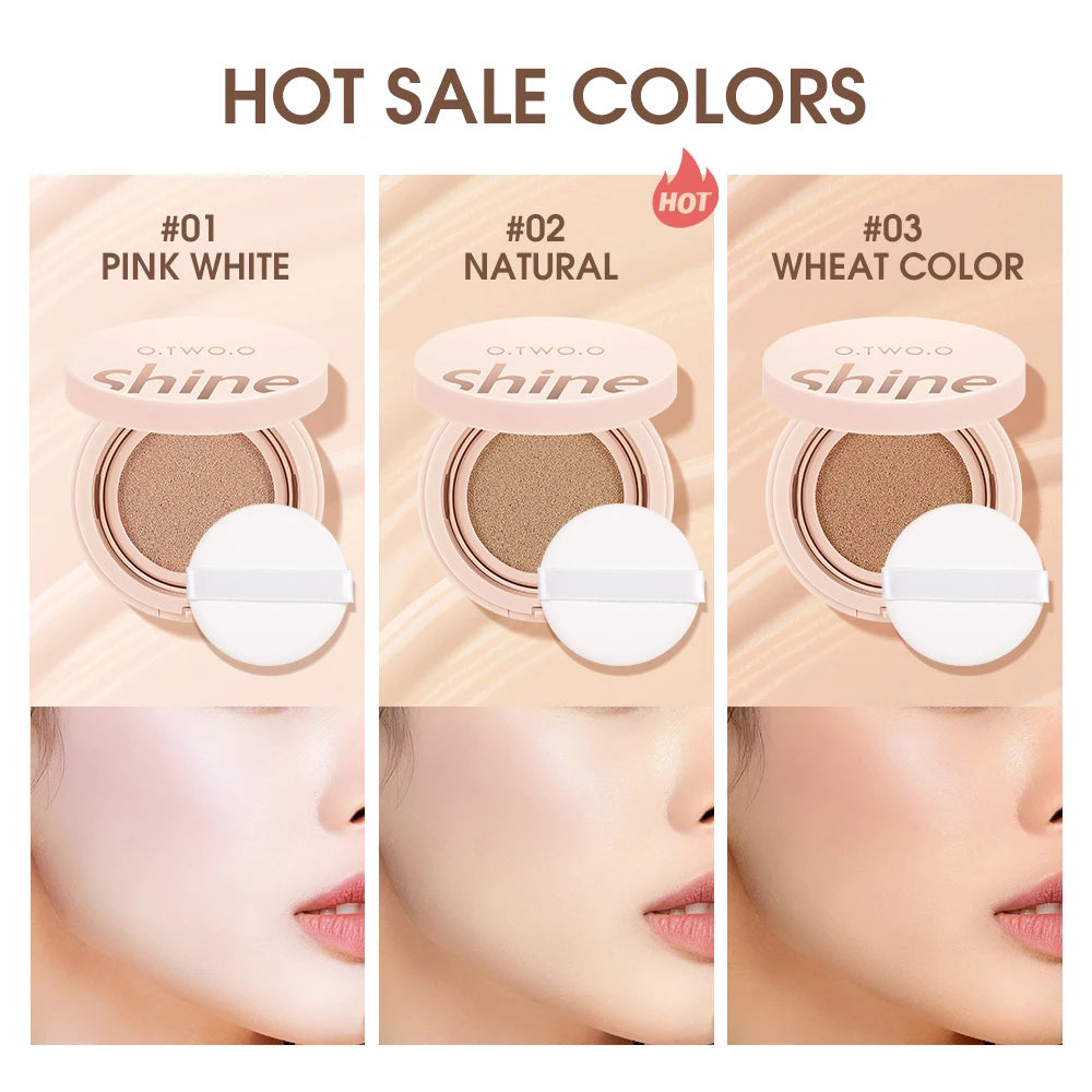 O.TWO.O Air Cushion BB Cream 3 Colors Fuller Coverage Waterproof Long-lasting Concealer Cushion Compact With Puff Face Makeup