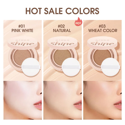 O.TWO.O Air Cushion BB Cream 3 Colors Fuller Coverage Waterproof Long-lasting Concealer Cushion Compact With Puff Face Makeup
