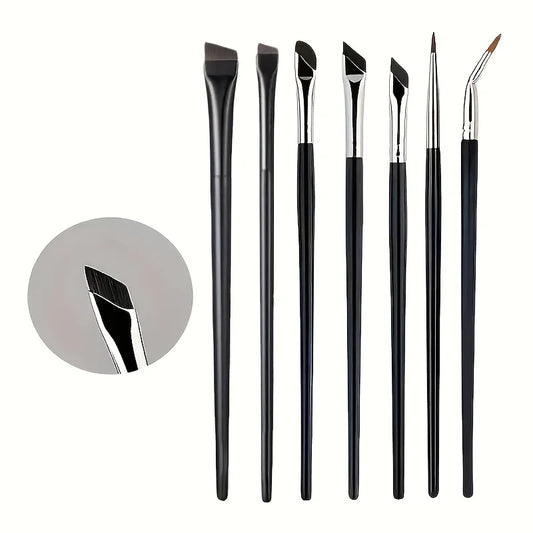 7 Combination Precision Detail Makeup Brushes, Eyeliner and Eyebrow Brush Sets, with Ultra-Thin Eyebrow and Lower Eyelid Brushes