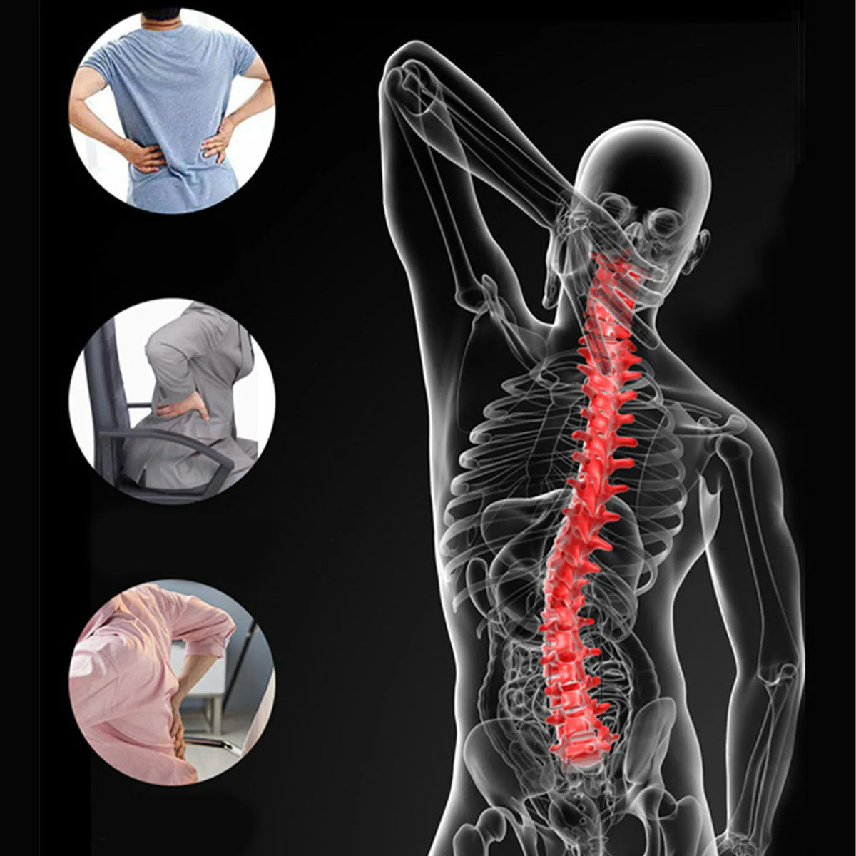 Back Massager Board Adjustable Level Lumbar Back Cracker Stretcher Board Spine Deck Back Support Spine Board