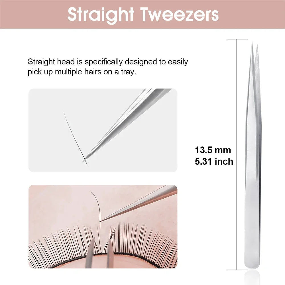 High Precision Non-defrmation Eyelash Make Tools 1Pcs High Elasticity Imported 402 Stainless Steel Gold Feather Lashes Tweezers