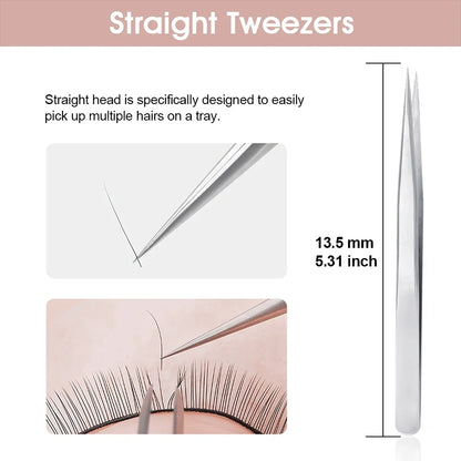 High Precision Non-defrmation Eyelash Make Tools 1Pcs High Elasticity Imported 402 Stainless Steel Gold Feather Lashes Tweezers