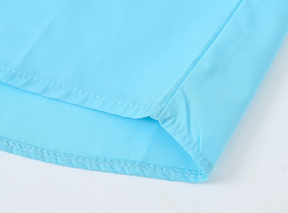 Children's Shirt in the Spring and Autumn New Boys and Girls Suit Collar Shirt Children's Pure Color Long Sleeve Shirt