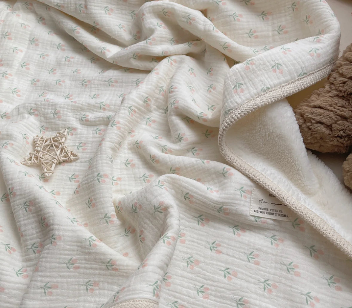 Muslin Baby Blanket Newborn Infant Swaddles Wrap Blankets Winter Fleece Thermal Crib Stroller Sleep Cover Soft Throw Blankets