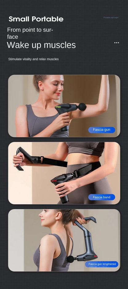 Hot Selling Multifunctional Muscle Relaxation Long-handle Massage Gun Remission Deep Tissue Percussion Body Electric Massage Gun