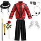 Pop Star Jackson Kids Clothes Halloween Cosplay 80s Singer Stage Performance Children's Costume Rock Disco Dancing Boys Outfits