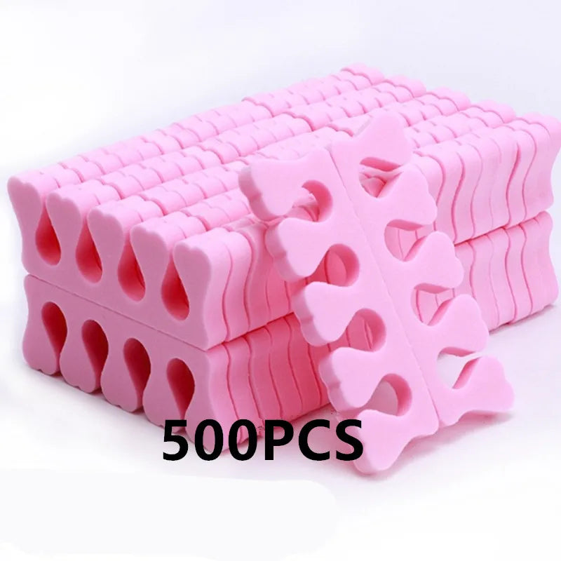 50/100/500pcs Pink Sponge Finger Toe Separators Nail Polish Feet Care Toe Separators Manicure Pedicure Nail Art Tool Wholesale