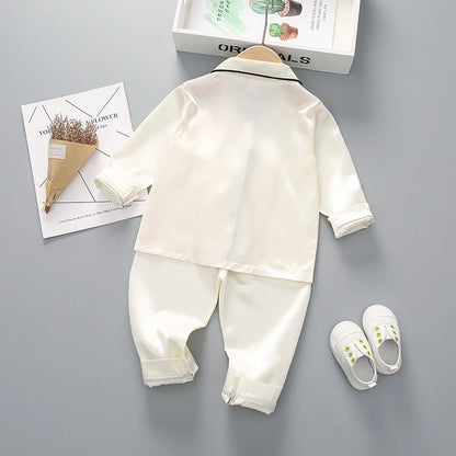New Spring Autumn Baby Boys Clothes Set Children Pajamas Long Sleeved Shirt Pants 2Pcs/Sets Kids Girls Sleepwear Infant Costume