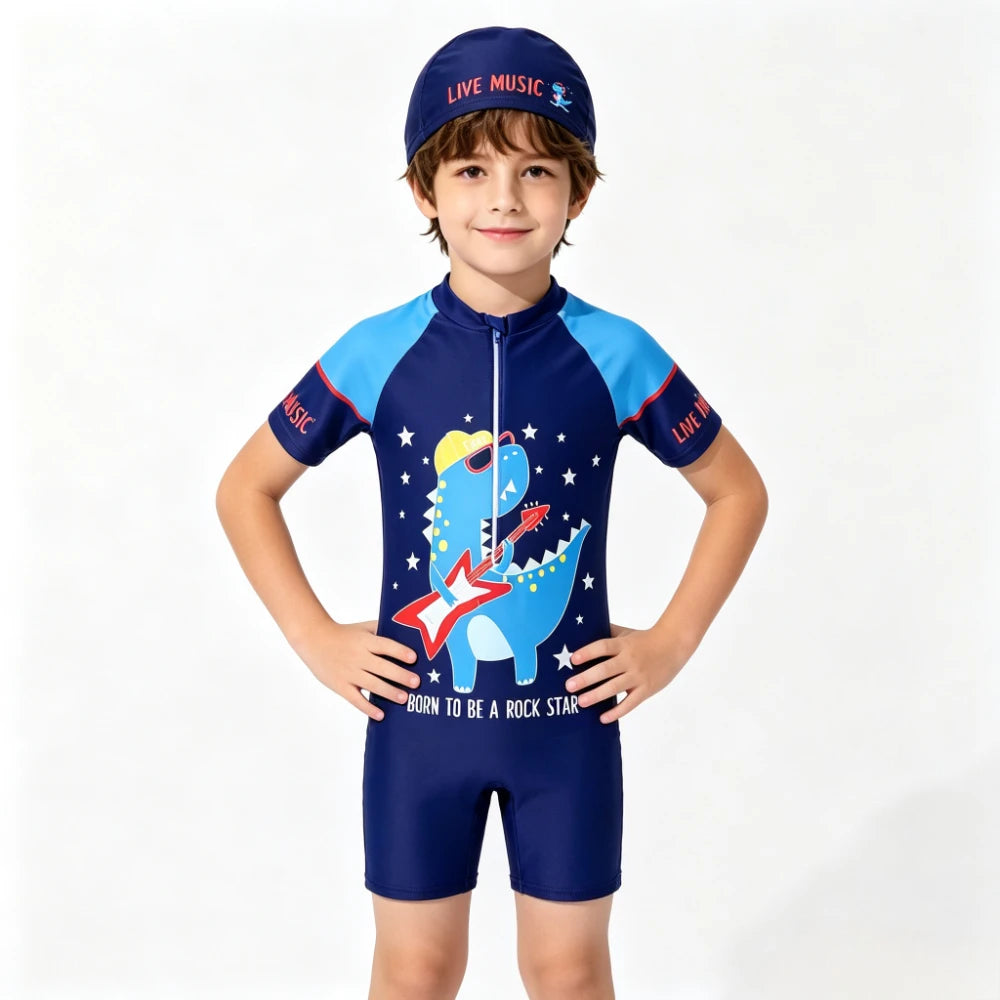 Baby Girls Rash Guard Swimsuits Bow Print Zip Up Short Sleeve Stand Collar Baby Girls Swimwears Bathing Suit 2 3 4 5 6 8 10Years