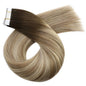 Moresoo Blonde Tape in Hair Extensions Human Hair Natural Straight Seamless Invisible Tape Remy Brazilian Hair for Beauty