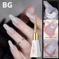 XEIJAYI Sparkling Glass Bead Cat Eye Gel Nail Polish Reflective Magnetic Gel Nude Color uv Permanent Seedling Varnish Nail Art