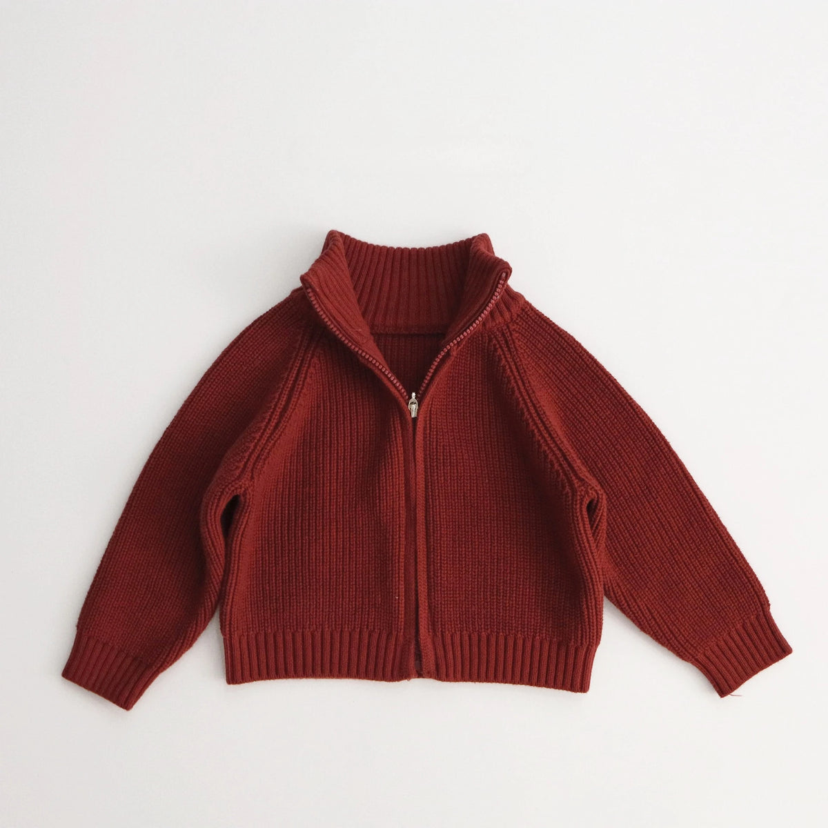 Autumn Winter Kids Sweater 1-6T Solid Color Zipper Boys Girls Turtleneck Cardigan Coat Children Baby Loose Warm Knit Tops