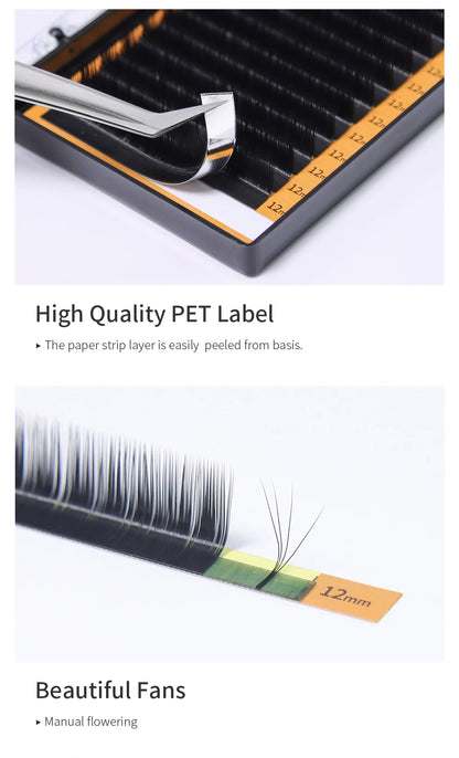 GLAMLASH L+/LC/LD/LU(M)/N Curl 7~15mm MIX 16rows/Case Mink Eyelash Extension Individual Lashes Soft False Eyelashes