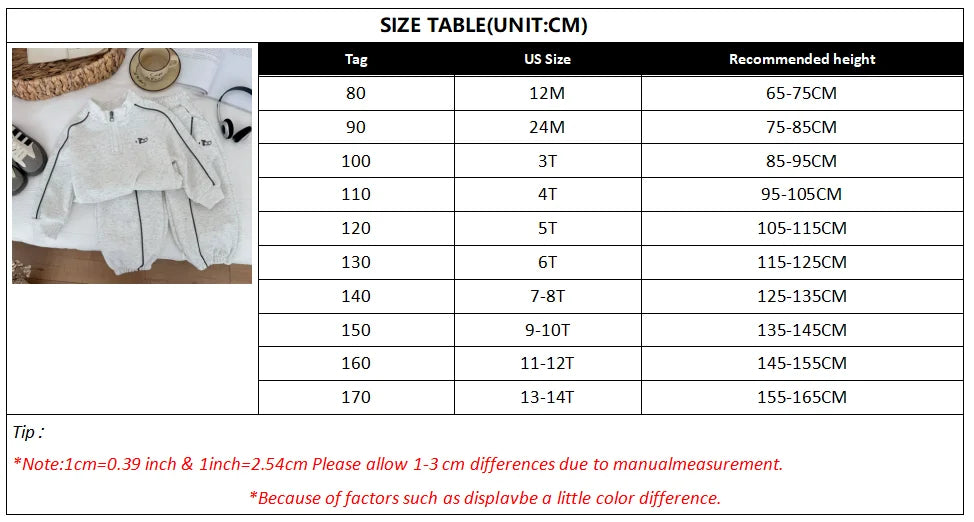 Children's Clothing Sweatshirt Sets 2026 New Autumn Boys Girls Long Sleeves Half Zipper Tops+Pants 2PCS Kids Tracksuit 1-14Years