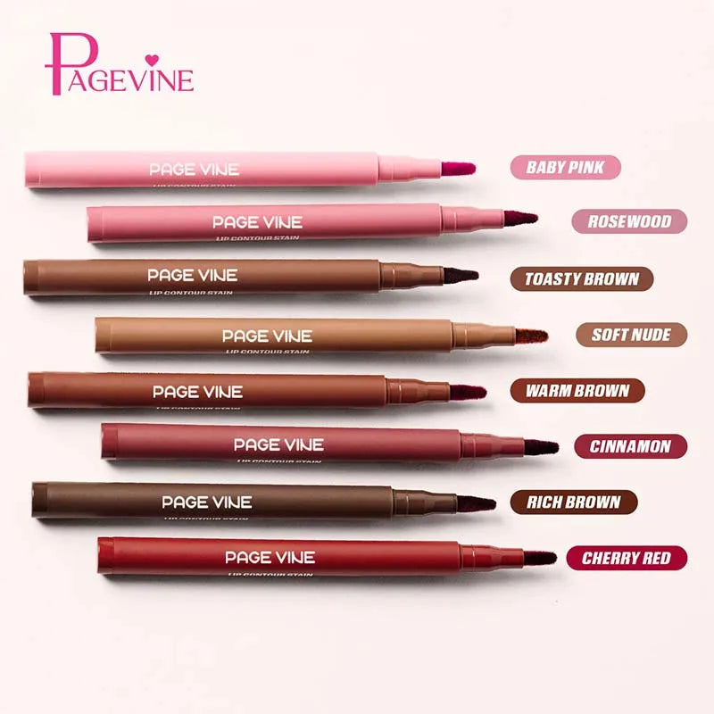 Velvet Brown Lip Liner Pencil Nude Matte Waterproof Non-stick Cup Cherry Red Lip Liner Lip Contour Pen Lipstick Makeup For Woman