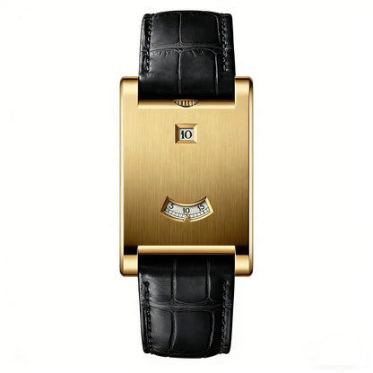 New Watch Fashionable Simple Light Luxury High End Square Watch Leather Strap for Men and Women Couple Quartz Clock Wristwatches