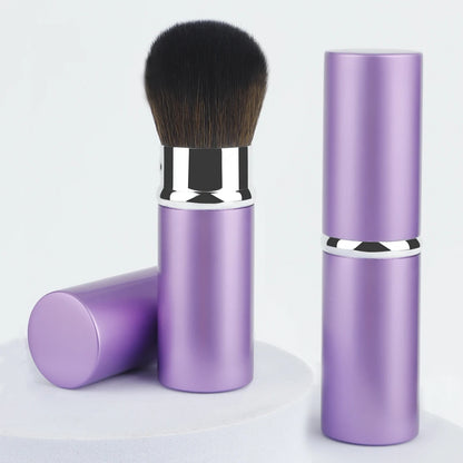 1pc Retractable Brush Makeup Brush Powder Blusher Powder Brush Mini Multi-function Portable With Aluminum Handle