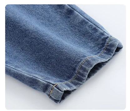 2024 Fashion Spring Autumn Kids Jumpsuit Boys Girls Cartoon Denim Bib Pants Children Trousers Fashion Toddler Casual 0-5Y