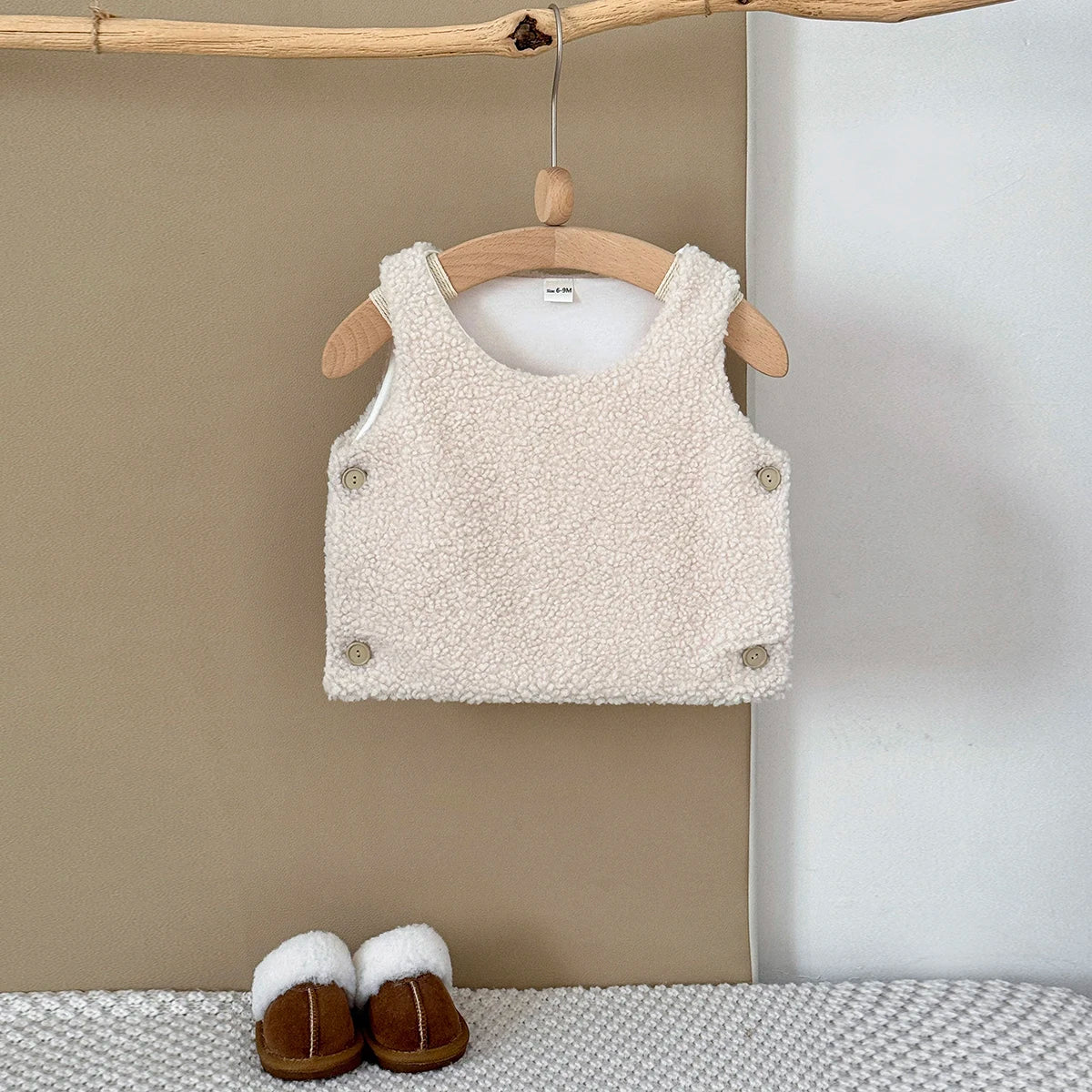 Autumn Winter Baby Lamb Wool Waistcoat Girls Boys Plush Vest O Neck Child Warm Fashion Warm Coat