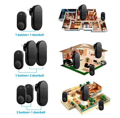 M558 Wireless Smart Doorbell Welcome Home Security Alarm Door Bell with 33 Songs 4 Levels Adjustable Volume Easy Installation