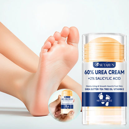 SUYARUN 60% Urea Foot Cream Stick - Moisturizing & Exfoliating, Cracked Heel Repair, Deep Hydration for Dry Feet, Long Protectio