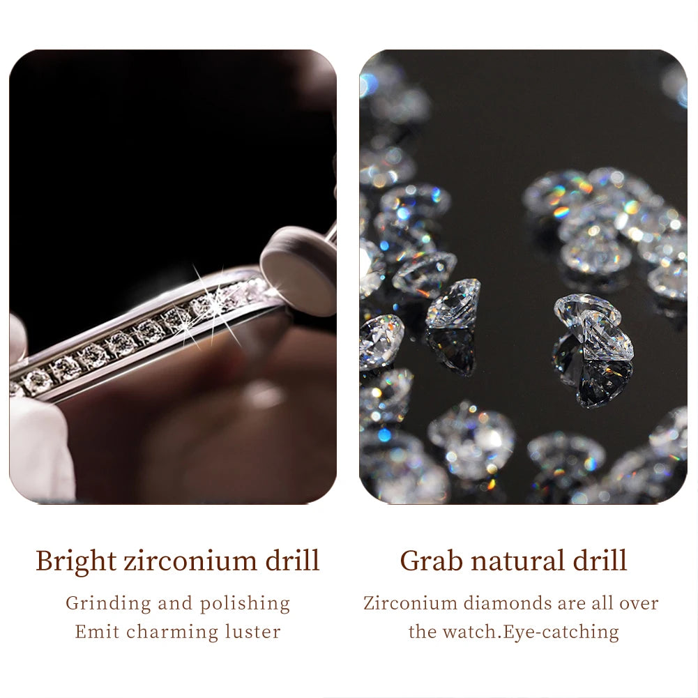 OLEVS 9943  Women's Quartz Watches Roman Dial  Diamond Bezel Luxury Elegant Waterproof Ladies Dress Wristwatch