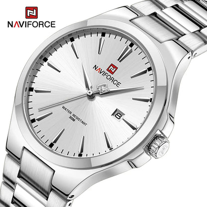 NAVIFORCE Trend Watch for Men Casual Date Display Waterproof Quartz Military Stainless Steel Strap Man Watches Relogio Masculino