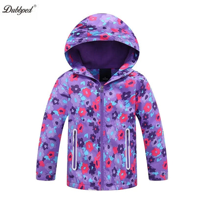 Dubbped Girl Polar Fleece Waterproof Jacket Spring Autumn Children Coats Sport Casual Kids Jackets Double-deck Windproof Jackets
