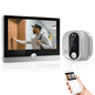 Jeatone Alexa Tuya Smart WiFi Video Peephole 1080P/158° Doorbell Camera For Home 4.3" LCD Screen 24H PIR Movement Detection Eye