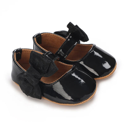 Toddler Girls' Fashionable Bowknot Princess Shoes, Comfortable Soft Mary Jane Flat Shoes Suitable For Parties And Various Activi