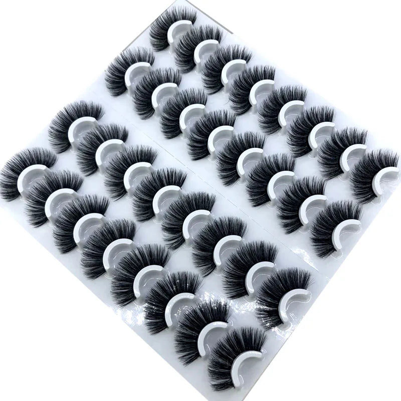 16 Pairs 3D Mink Lashes Natural False Eyelashes Dramatic Volume Fake Lashes Makeup Eyelash Extension Silk Eyelashes
