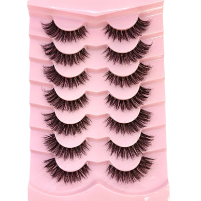 NEW 7pairs 8D Mink Lashes Natural Short False Eyelashes Mink Eyelashes 3D Mink Lashes Wispy HandMade Full Strip Lashes  Makeup