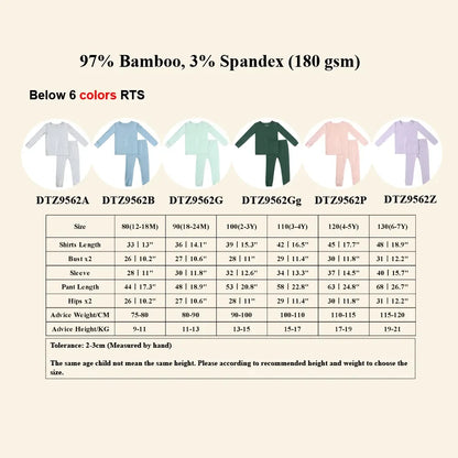 2026 Kids Pajamas Sets Bamboo Fiber Clothes Hight Elasticity Breathable Sleepwear Set For 1-7T Boy Girl Loungewear Suit