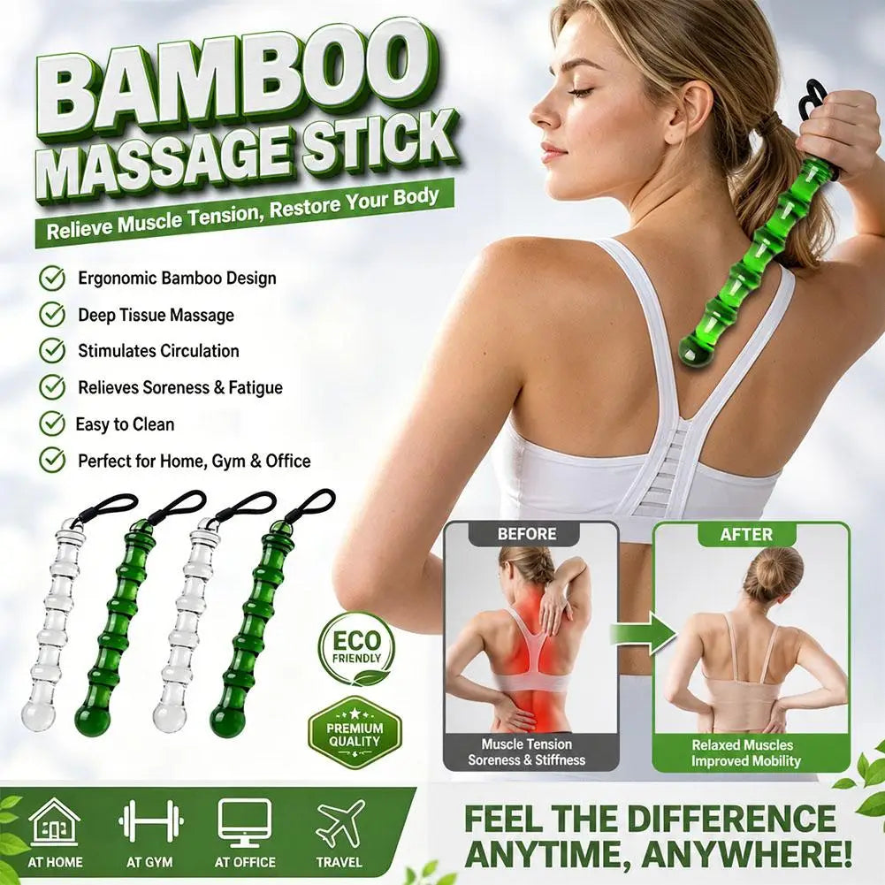 Smooth Resin Jade Massage Stick Bamboo Joint Acupoint Trigger Point Massager For Neck Shoulder Muscle Relax