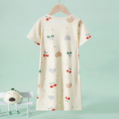 1/2 Piece Children's Sweet And Lovely Straight Skirt Loose And Comfortable Girl's Home Skirt Casual Round Neck Plus Size Skirt