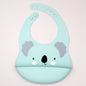 Customize Cartoon Animal Silicone Baby Bib with Name & Pattern Food-Grade Solid Feeding Bib DZ31