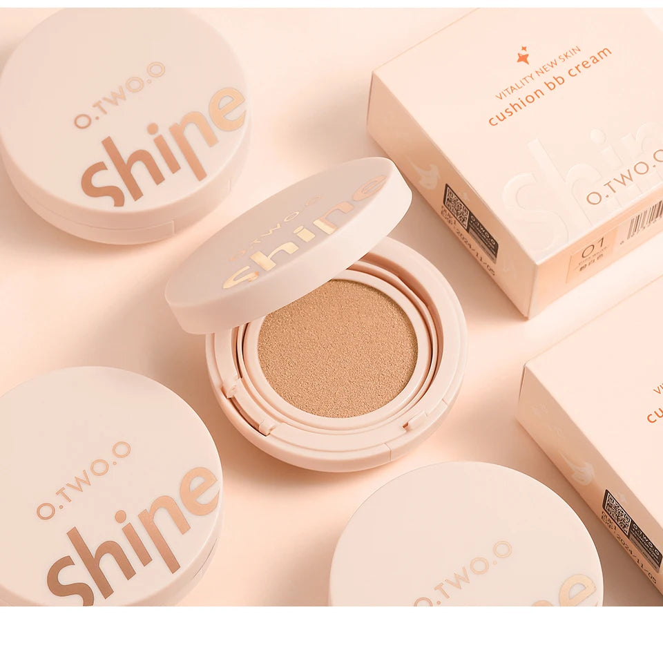 O.TWO.O Air Cushion BB Cream 3 Colors Fuller Coverage Waterproof Long-lasting Concealer Cushion Compact With Puff Face Makeup