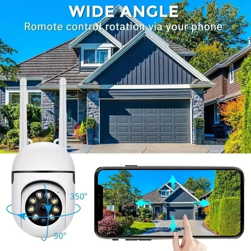 8MP Wireless IP Outdoor Security Surveillance Camera PTZ with 4X Zoom AI Human Tracking Two-way Audio HD Night Vision Color