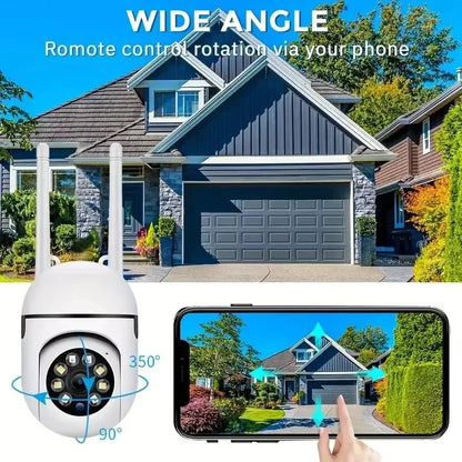 8MP Wireless IP Outdoor Security Surveillance Camera PTZ with 4X Zoom AI Human Tracking Two-way Audio HD Night Vision Color