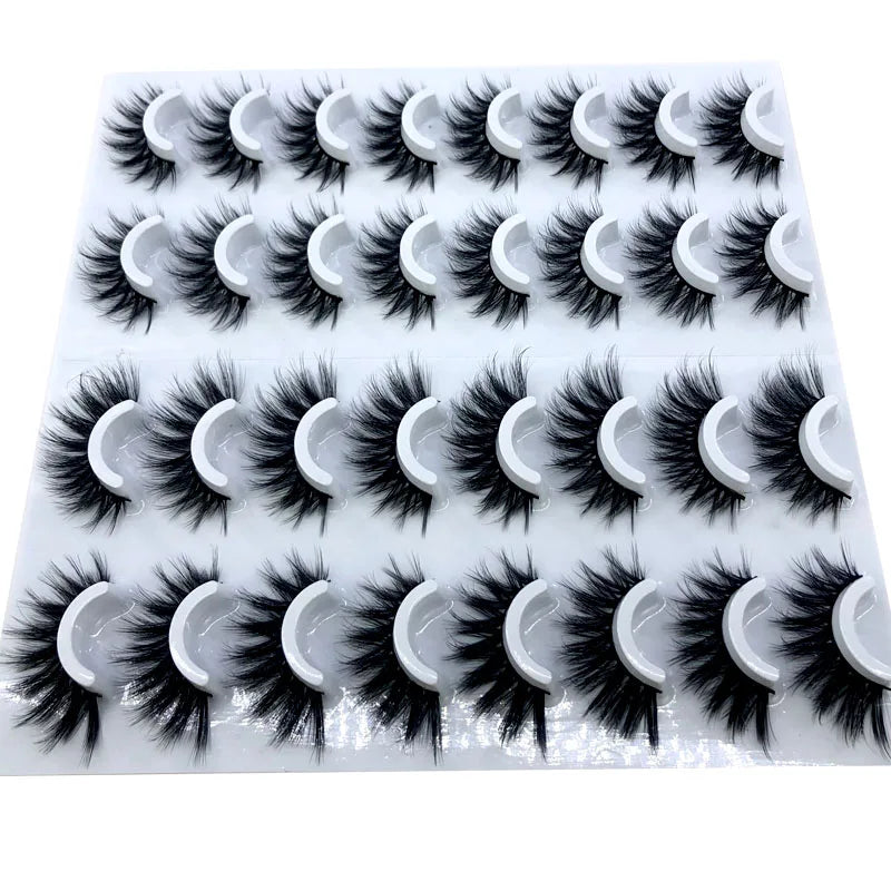16 Pairs 3D Mink Lashes Natural False Eyelashes Dramatic Volume Fake Lashes Makeup Eyelash Extension Silk Eyelashes