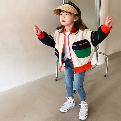 England Style Spring Autumn Cotton Girl Toddler Trench kids Windbreaker Fashion Little Girl Double Breasted Jacket Outfits