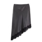 BSAY Lace Asymmetry Satin Texture Skirt Women Fashion Autumn Winter New Solid Chic Female High Waist Elegant Skirts Mujer