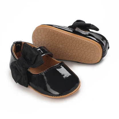 Toddler Girls' Fashionable Bowknot Princess Shoes, Comfortable Soft Mary Jane Flat Shoes Suitable For Parties And Various Activi