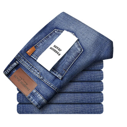 Wthinlee 8 Models Spring Autumn Business Jeans Men Casual Straight Stretch Fashion Classic Work Denim Trousers Brand Clothing