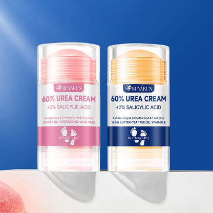 SUYARUN 60% Urea Foot Cream Stick - Moisturizing & Exfoliating, Cracked Heel Repair, Deep Hydration for Dry Feet, Long Protectio
