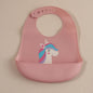 Customize Cartoon Animal Silicone Baby Bib with Name & Pattern Food-Grade Solid Feeding Bib DZ31