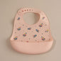 Customize Cartoon Animal Silicone Baby Bib with Name & Pattern Food-Grade Solid Feeding Bib DZ31