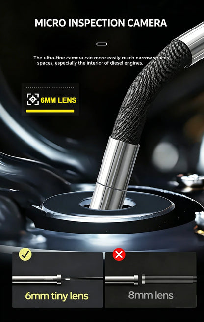 4K UHD 360° Two-Way Type-C Articulating 6mm Endoscope Camera Borescope Car Inspection Industrial Endoscope For IOS Android