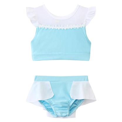 Fairy Tale Princess Swimsuit for Girls Elsa Anna Snow White Swimwear Belle Child Kids Toddler 2-8Y Bathing Suit with Skirt